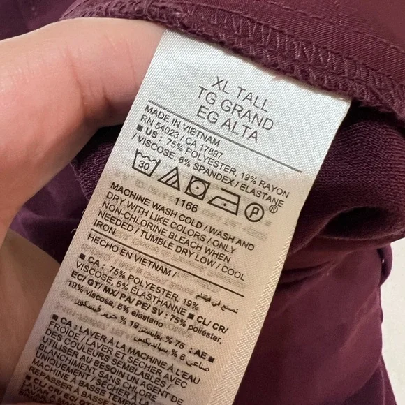 Old navy burgundy Extra High-Rise Taylor Wide Leg Trouser size XL tall - Picture 10 of 12